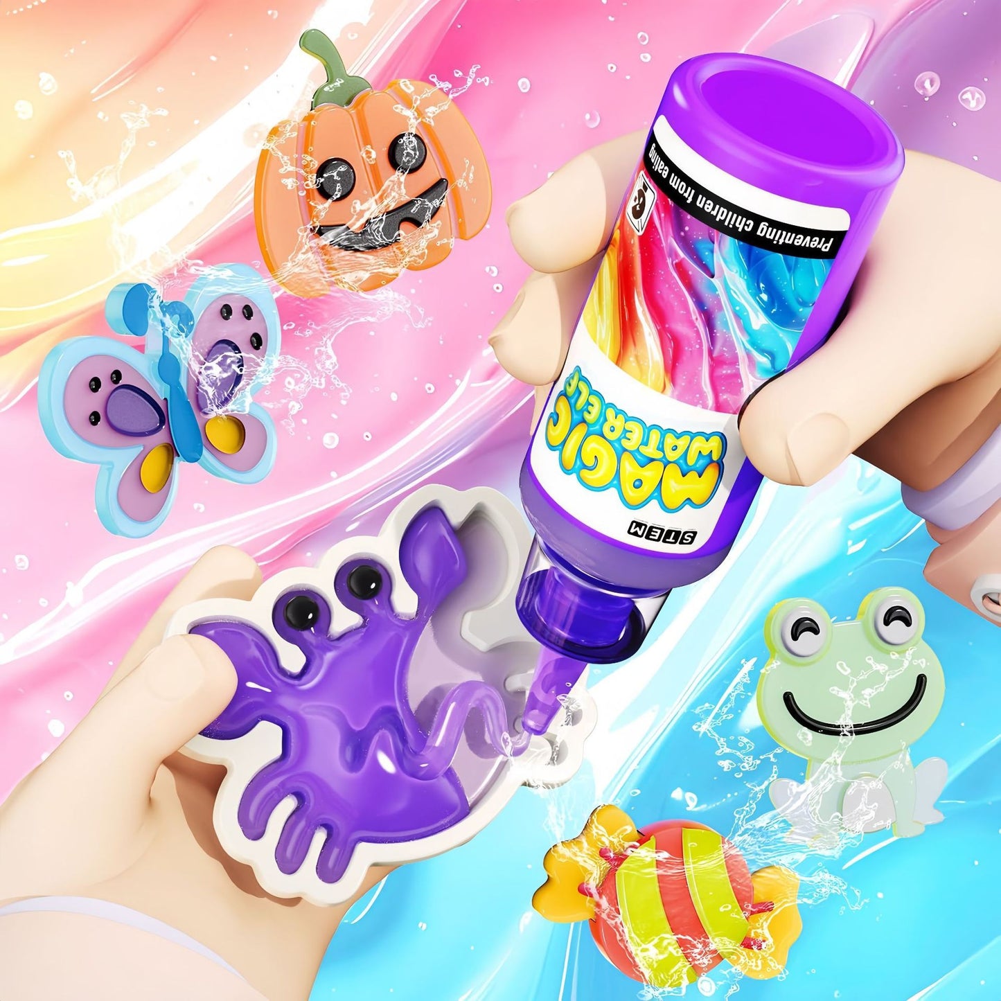 Magic Water Elf Toy Magic Water Gel Beads Kit DIY Handmade Water Painting Craft Set