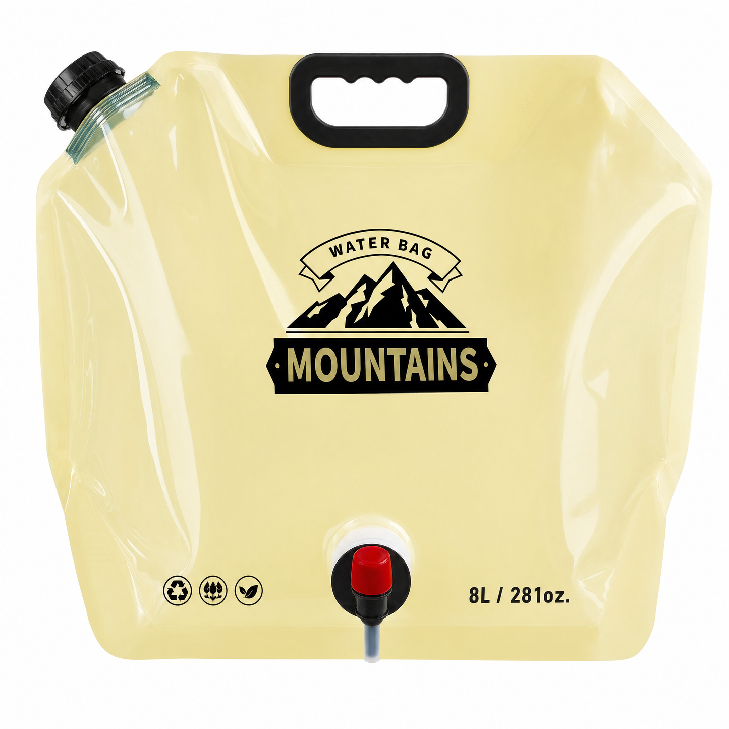 Camping Portable Soft Water Storage Pouch Outdoor Music Festival 8L Thick Collapsible Water Bag