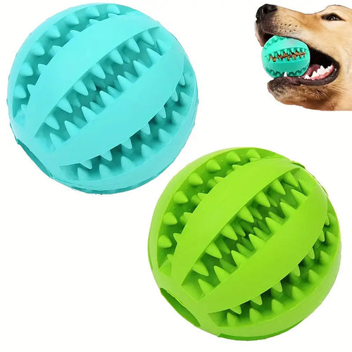 Dog Treat Ball, Tough Chew Toy for Aggressive Chewers, Teeth Cleaning Treat Dispensing Ball, Non-Toxic TPR Rubber Puzzle Toy for Small Medium Large Dogs