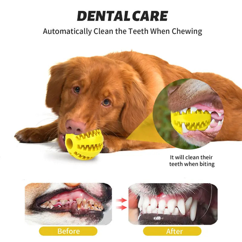 Dog Treat Ball, Tough Chew Toy for Aggressive Chewers, Teeth Cleaning Treat Dispensing Ball, Non-Toxic TPR Rubber Puzzle Toy for Small Medium Large Dogs
