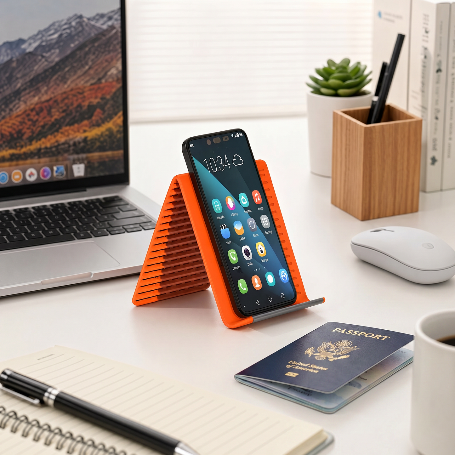 Flexible Silicone Phone Stand Bendable Aluminum Core Foldable Cell Phone Holder with Anti Slip and Scratch Free Pad Universal Portable Tablet Stand for Desk Home Office Travel