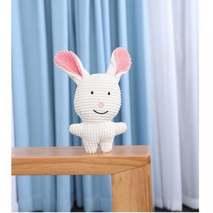 Squeaky Plush Dog Toy, Cute Animal Shape Interactive Chew Toy for Small Medium Dogs, Soft Non-Toxic Oral Cleaning Teeth Grinding Plush Toy for Puppy