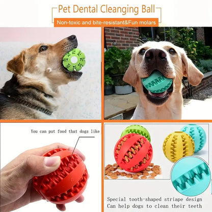 Dog Treat Ball, Tough Chew Toy for Aggressive Chewers, Teeth Cleaning Treat Dispensing Ball, Non-Toxic TPR Rubber Puzzle Toy for Small Medium Large Dogs
