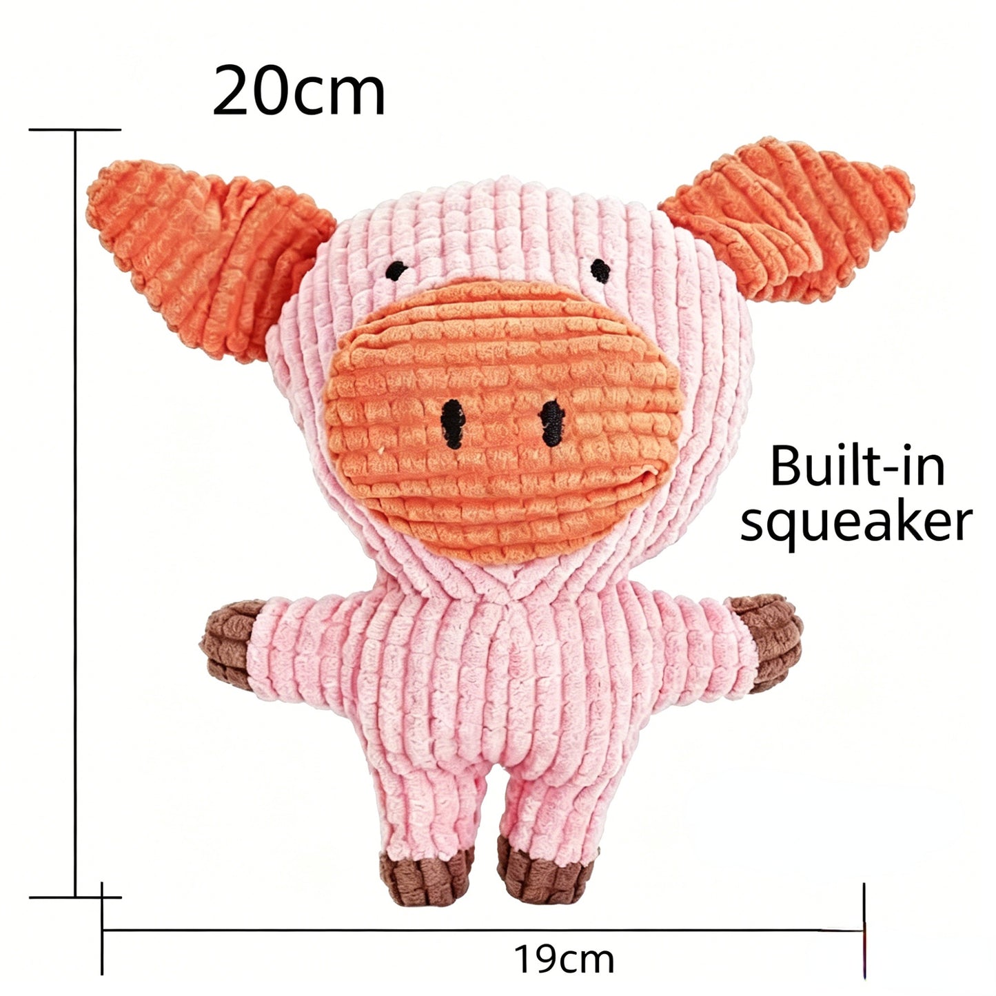 Squeaky Plush Dog Toy, Cute Animal Shape Interactive Chew Toy for Small Medium Dogs, Soft Non-Toxic Oral Cleaning Teeth Grinding Plush Toy for Puppy