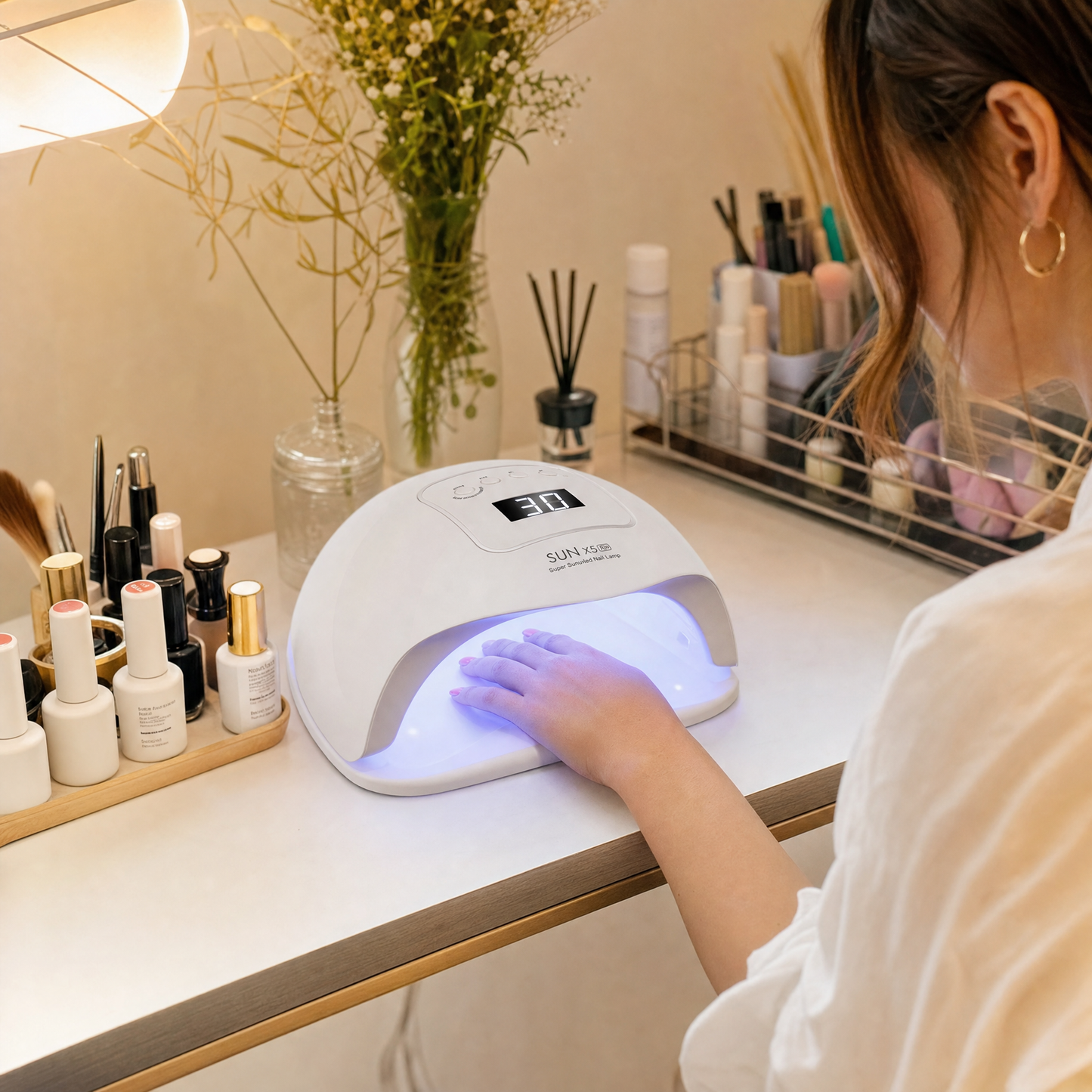Fast Curing UV LED Light for Gel Polish Low Heat Design for Home & Travel