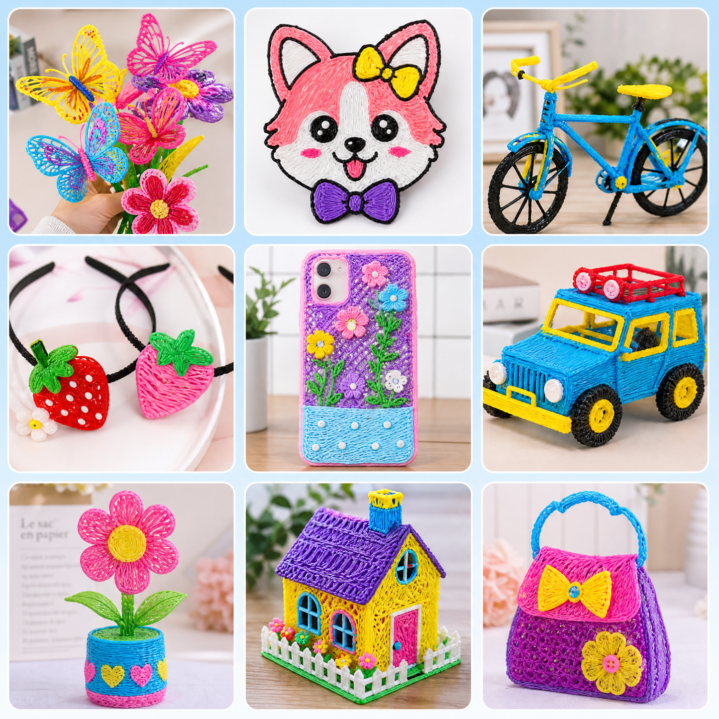 3D Pen for Kids Rechargeable Safe Non-Toxic 3D Printing Pen with 10 Colors PLA Filament STEM DIY Art Craft Educational Toy Long Battery Life Drawing Set Gift for Boys Girls 5-12