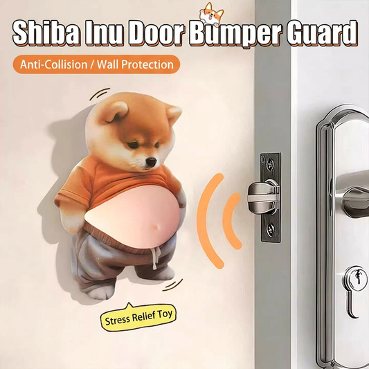 Cute Shiba Inu Silicone Door Stopper Squishy Stress Relief Toy Wall Bumper Guard Anti-Collision Protector