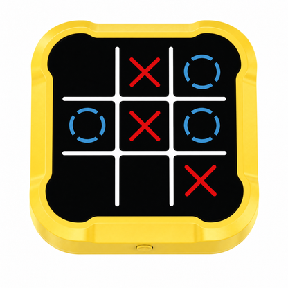 Tic Tac Toe Game 4-in-1 Puzzle Console AI & Memory Modes, Silent Travel Toy for Kids Screen-Free