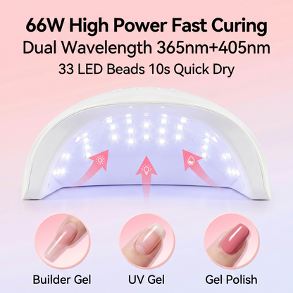Fast Curing UV LED Light for Gel Polish Low Heat Design for Home & Travel