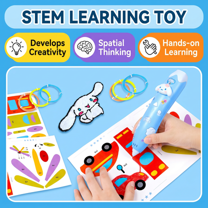 3D Pen for Kids Rechargeable Safe Non-Toxic 3D Printing Pen with 10 Colors PLA Filament STEM DIY Art Craft Educational Toy Long Battery Life Drawing Set Gift for Boys Girls 5-12