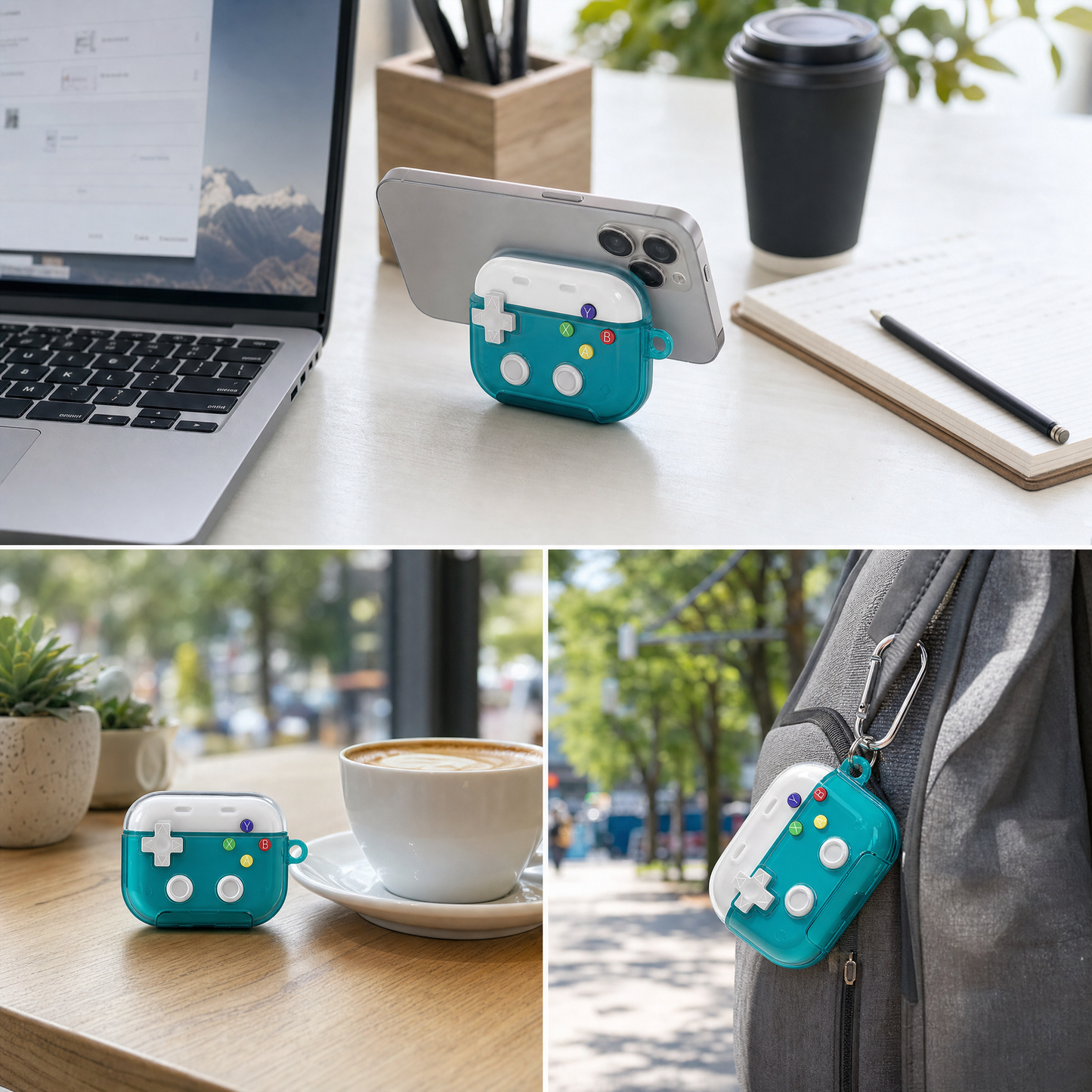 AirPods Pro 2/3/4 Case with 3D Fidget Buttons, Stand, Lock