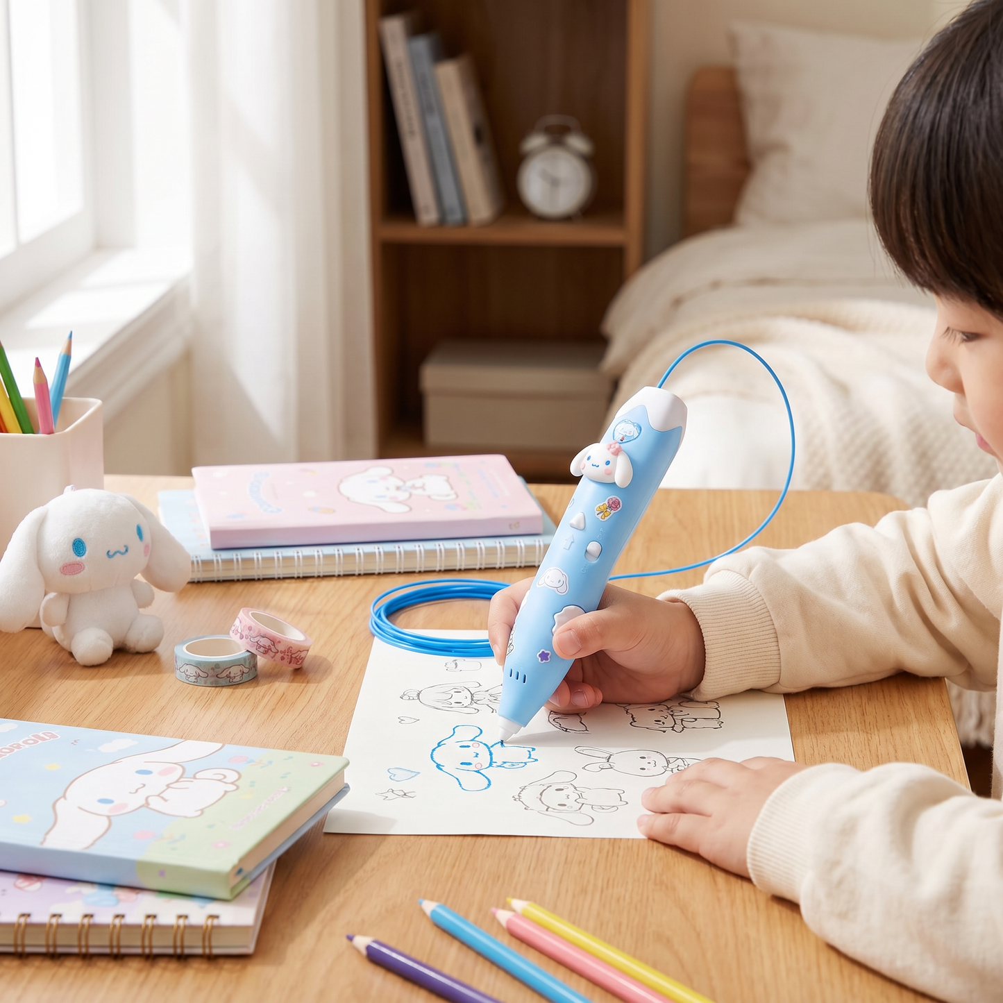 3D Pen for Kids Rechargeable Safe Non-Toxic 3D Printing Pen with 10 Colors PLA Filament STEM DIY Art Craft Educational Toy Long Battery Life Drawing Set Gift for Boys Girls 5-12