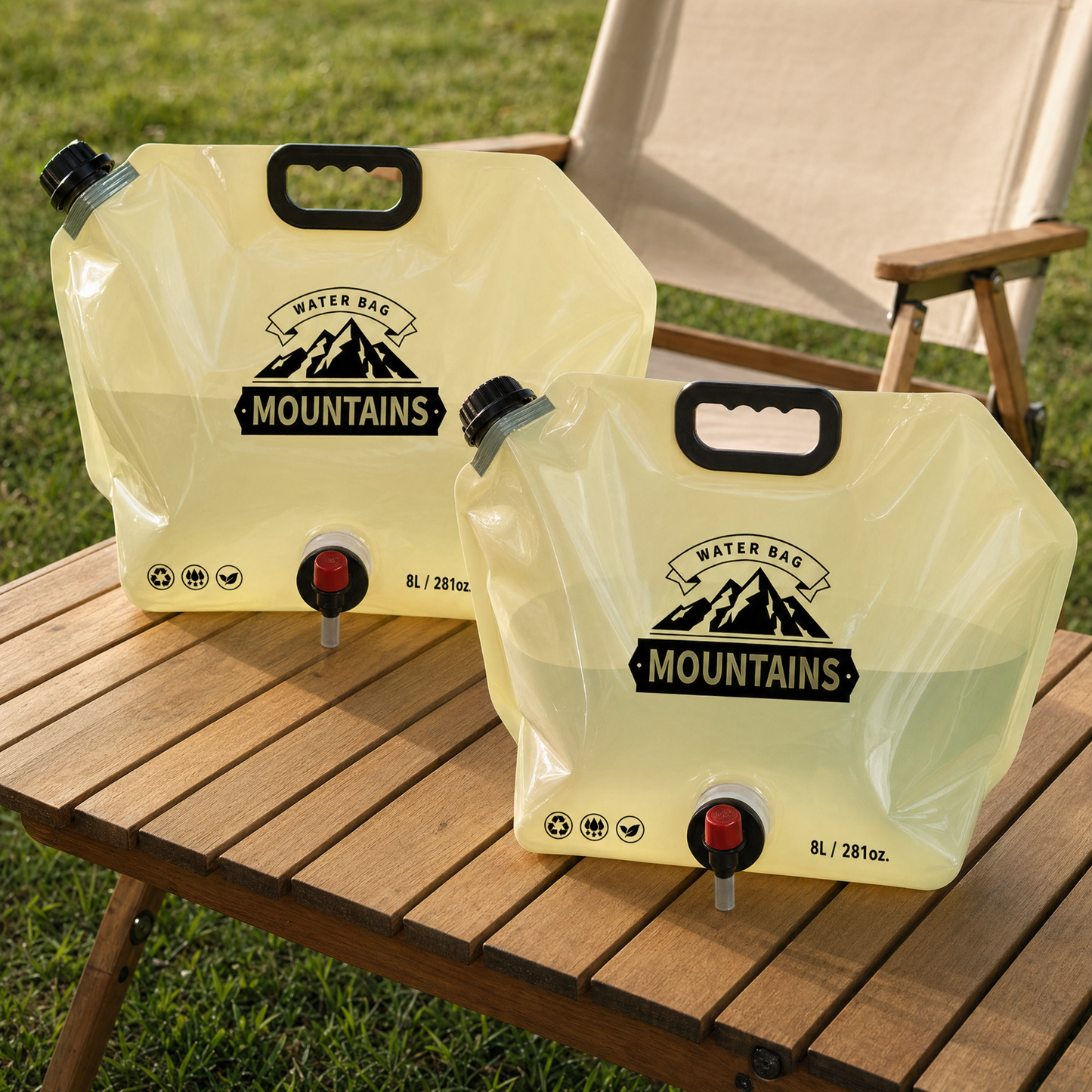 Camping Portable Soft Water Storage Pouch Outdoor Music Festival 8L Thick Collapsible Water Bag