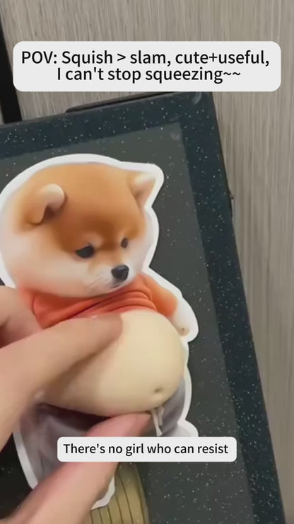 Cute Shiba Inu Silicone Door Stopper Squishy Stress Relief Toy Wall Bumper Guard Anti-Collision Protector