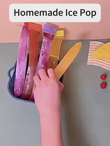 Food-Grade PE Ice Pop Bags, BPA-Free DIY Popsicle bags, Thickened Edges Anti-Bursting, Easy to Fill for Homemade Fruit Juice Popsicles